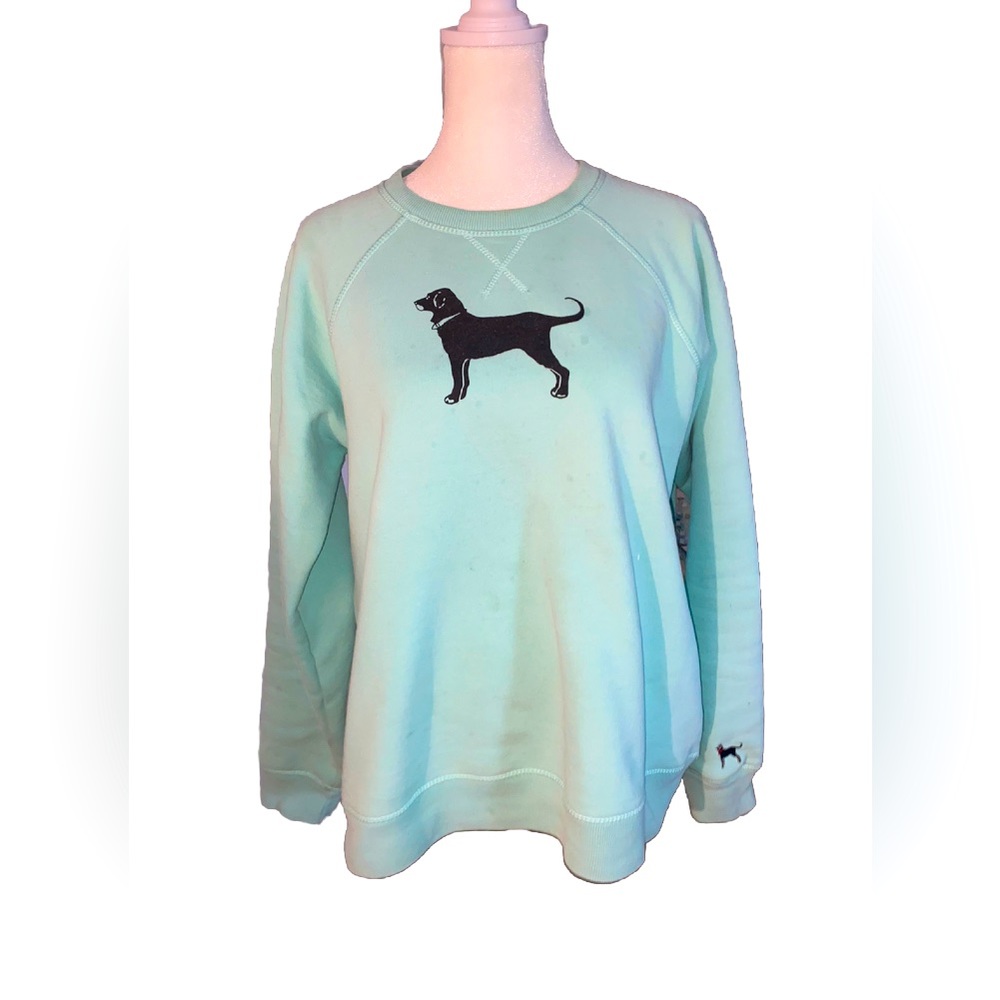 The Black Dog Ladies Classic Crewneck Sweatshirt in Icy Mint- Size M